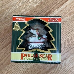 Vintage Coca Cola Polar Bear Sled Ornament Christmas